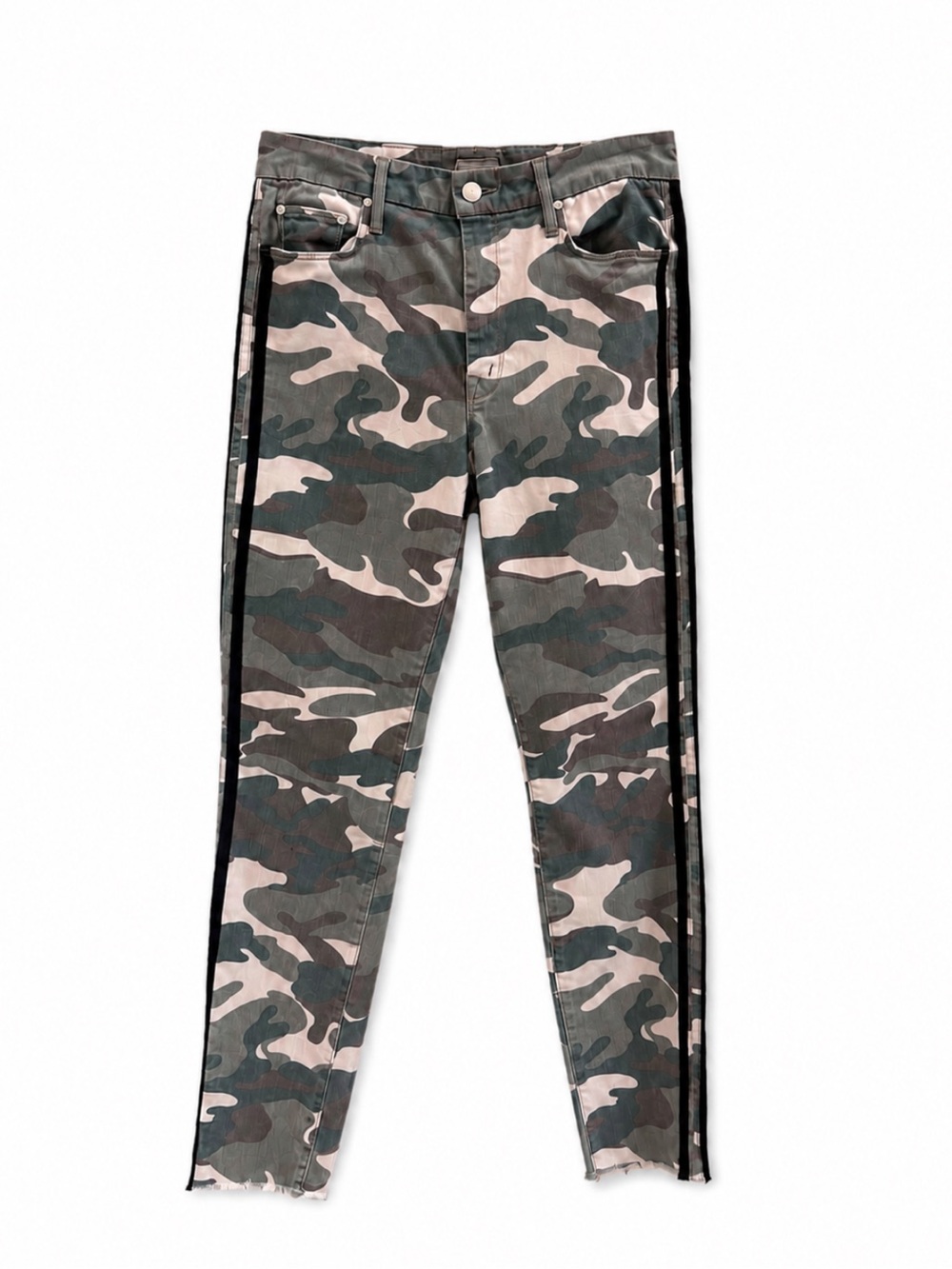 MOTHER High Waisted Looker Ankle Fray Camo Jeans Size 29 EUC!